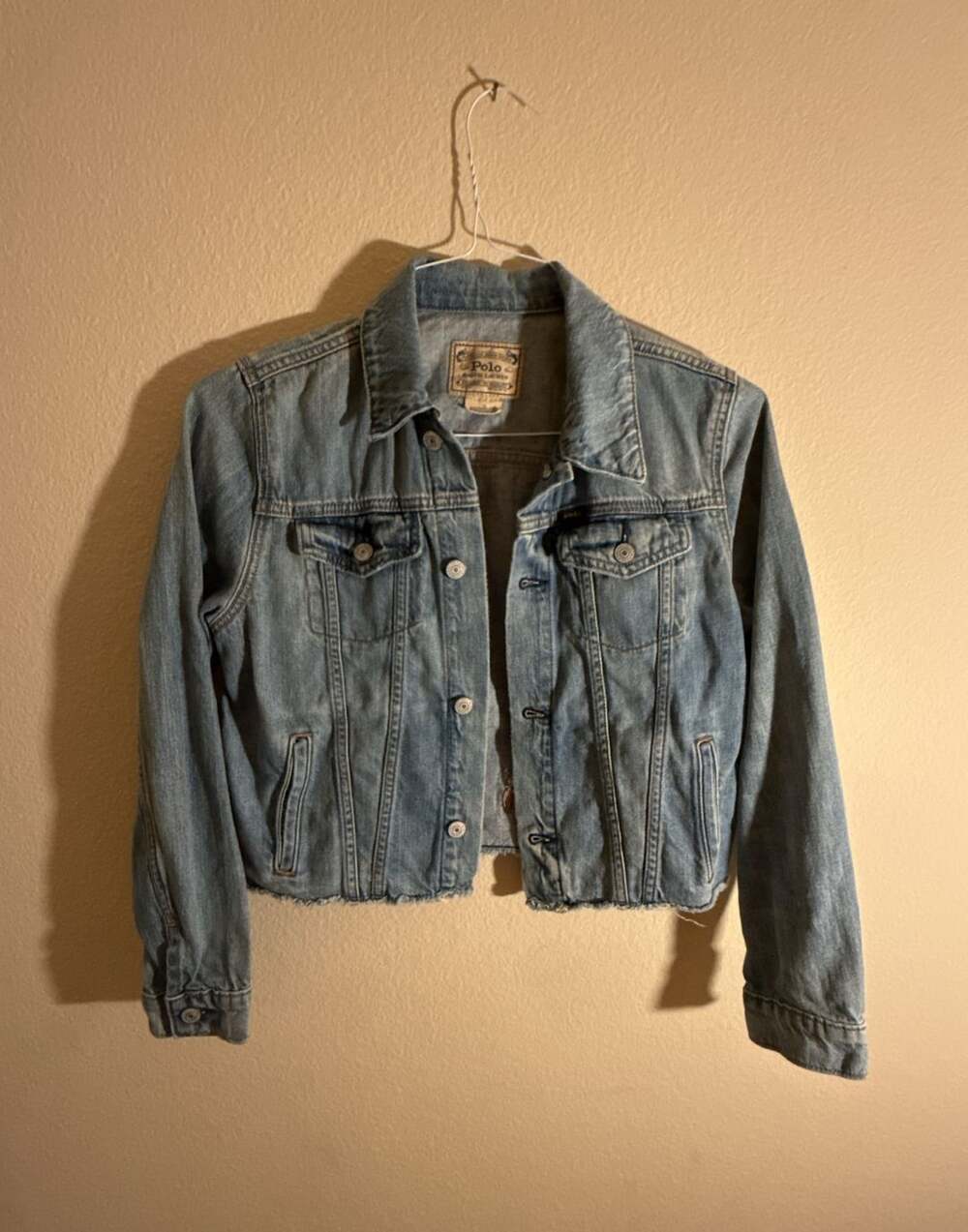 Polo Ralph Lauren Blue Denim Jacket with Back Logo Print Girls/youth Size 16